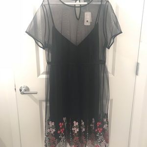Forever 21 NEW WITH TAGS Mesh Embroidery Dress